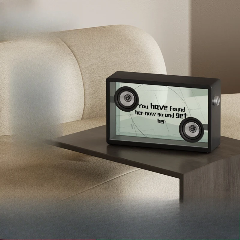 Plus floating transparent lyrics speaker Bluetooth subtitle retro audio, lyrics audio Art 1 (18.5 inches)