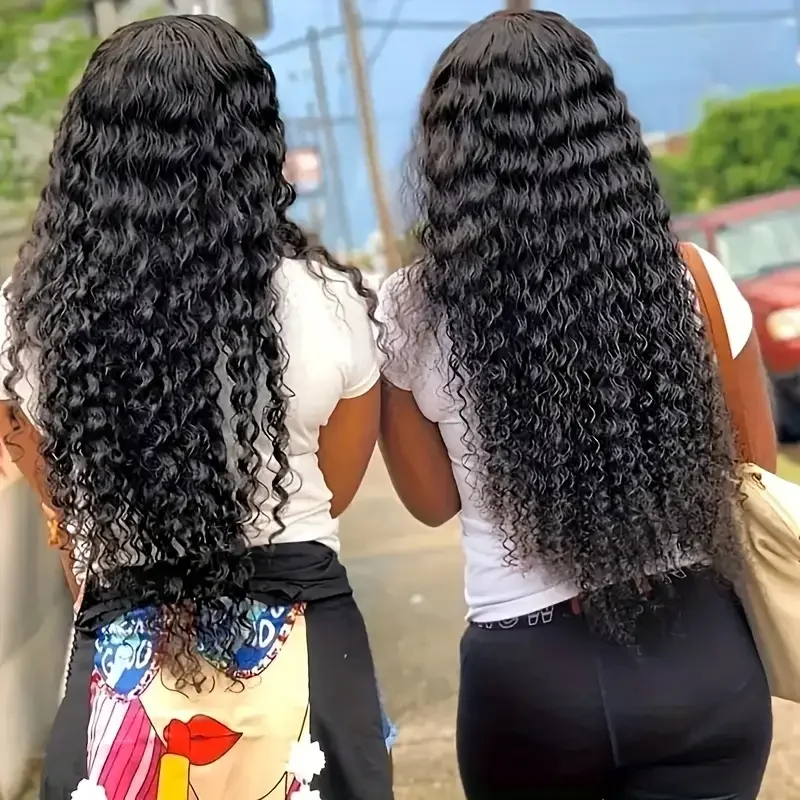 4 Bundles Deep Wave Hair Unprocessed Virgin Human Hair Extensions For Women Natural Color Can Be Dyed Deep Wave Human Hair Bundle