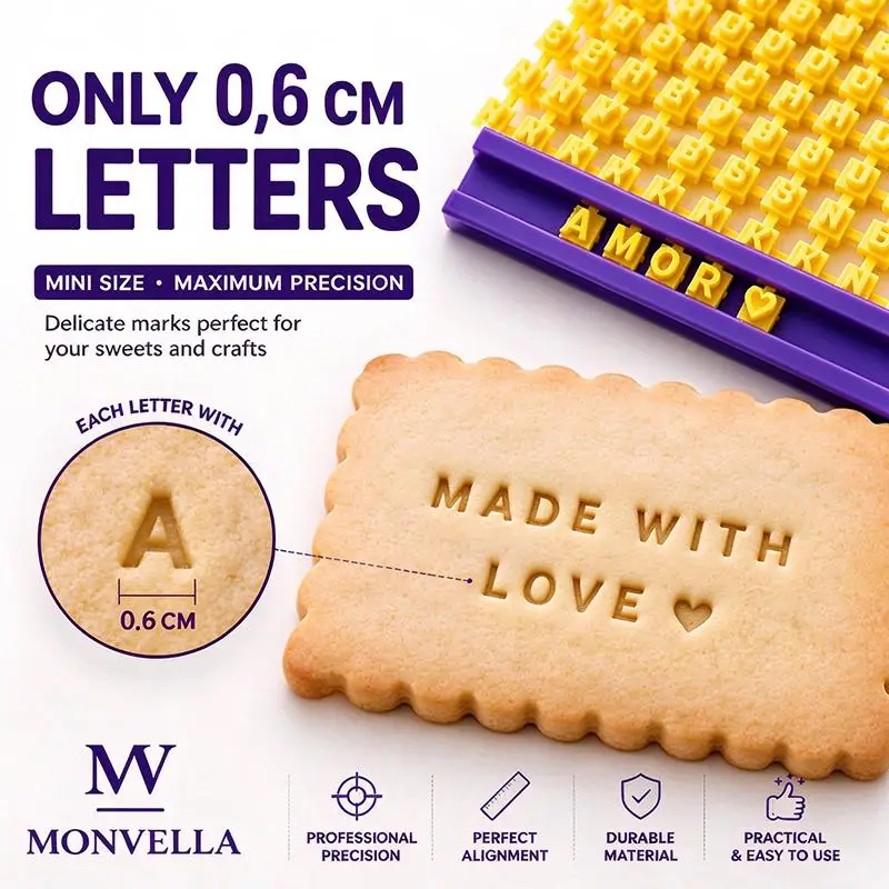 Lettering Stamp Kit For Pastry With Stand DIY Cake Cookie Personalization Confectioner's Stamp Mini Number Letter Pattern
