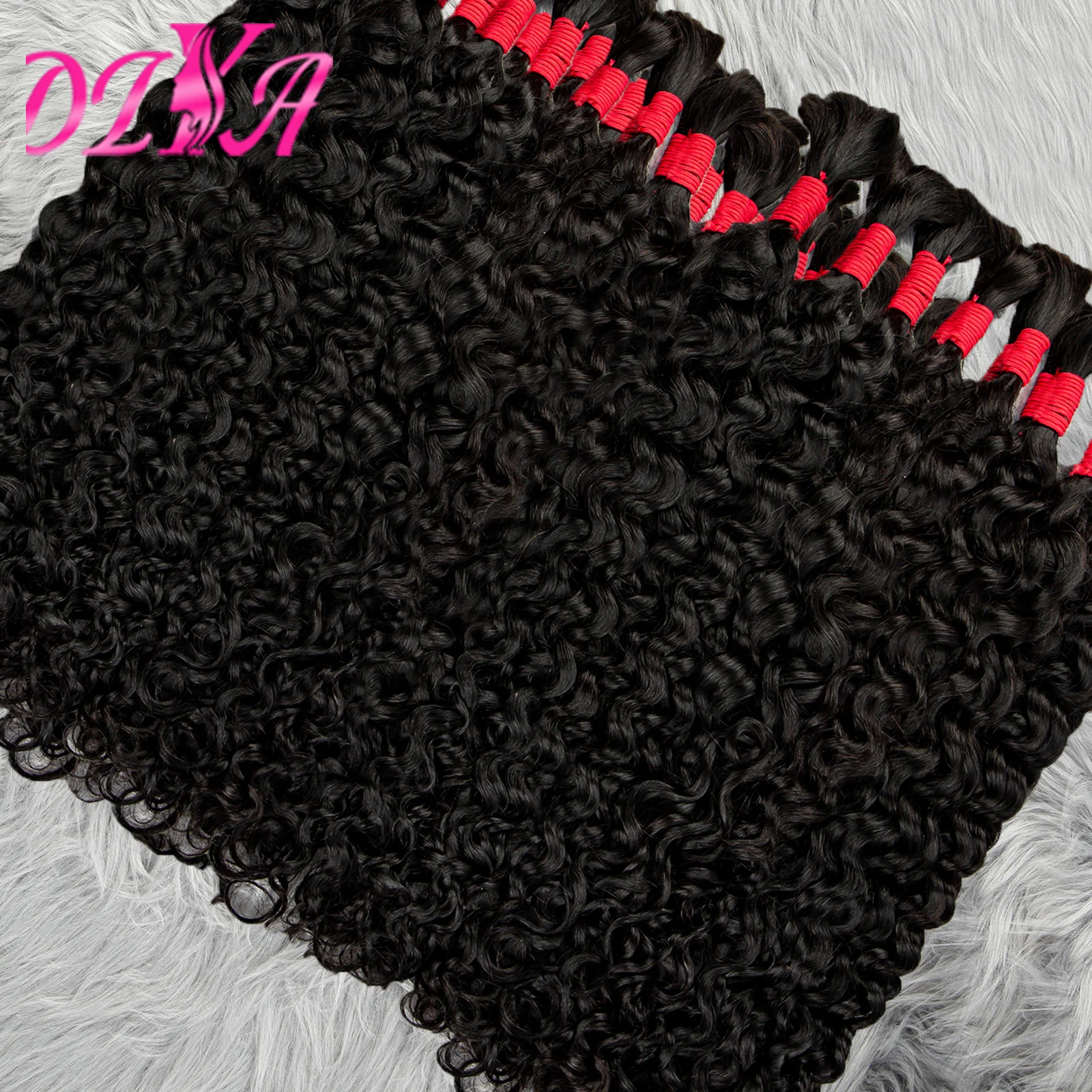 สีดําธรรมชาติ Water Wave Bulk Human Hair สําหรับ Braiding Curly Human Braiding Hair 100% Unprocessed Human Hair Braiding Hair