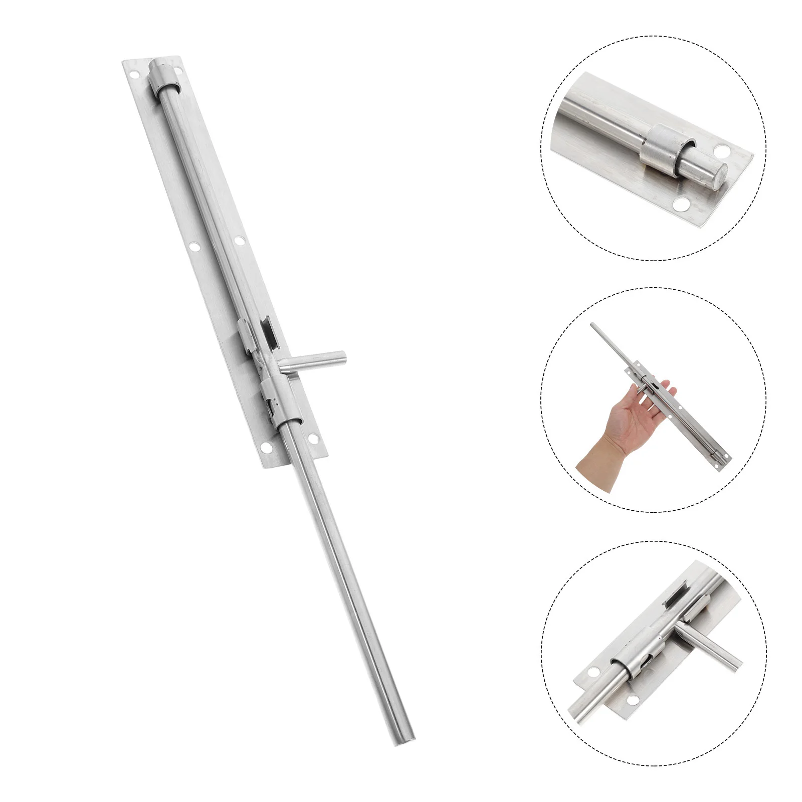 

Sliding Bolt Gate Latch Heavy Duty Stainless Steel Lock Hole Security Door Catch For Outdoor Fence Garden Gate Shed Barn