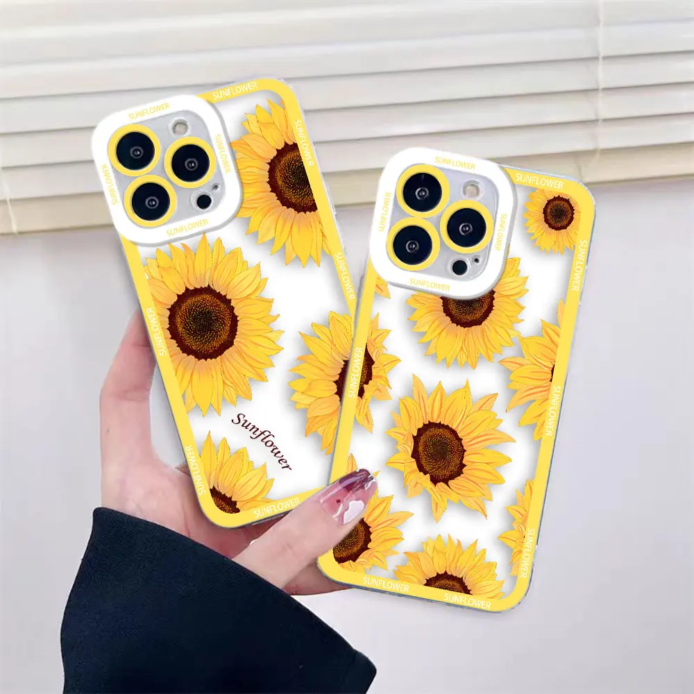 

Beautiful Sunflowers Cover Angel Eyes Clear Phone Case For OPPO RENO 11 11F 10 8 8Z 8T 7 7Z 6 6Z 5G 5 5F 4 2 FIND X3 LITE Case