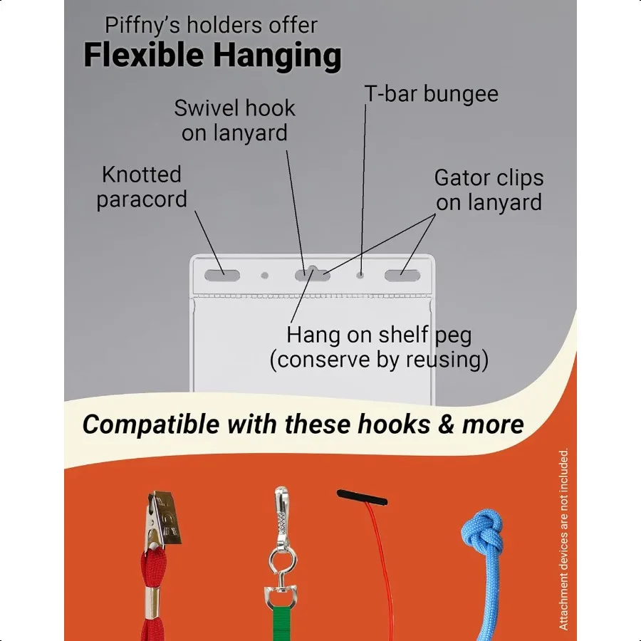 Doorzichtige ID-houder voor Lanyard ID-kaarthouder Waterdicht Inch 4 x 3 Horizontaal 100 stuks