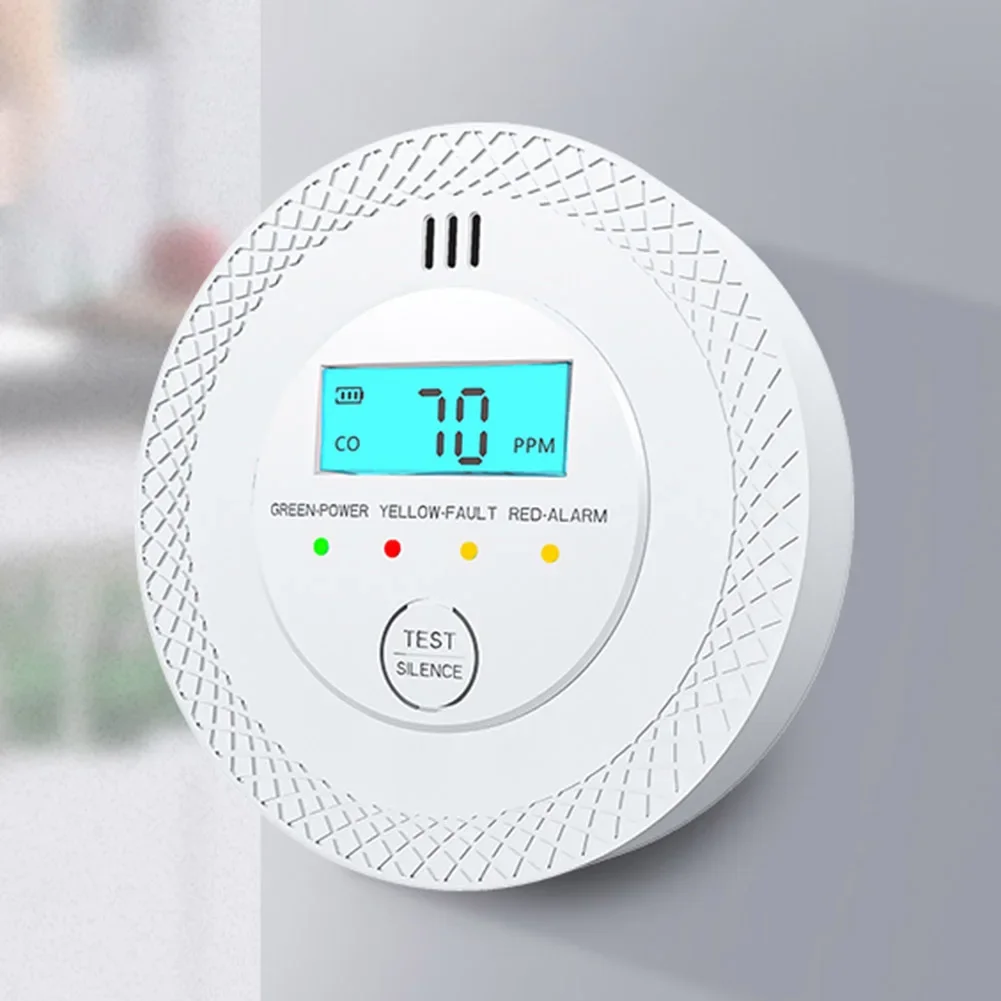 Carbon Monoxide Alarm Detector Battery Powered Smoke and Carbon Monoxide Detector Alarm LCD Display CO Detector for Home Depot