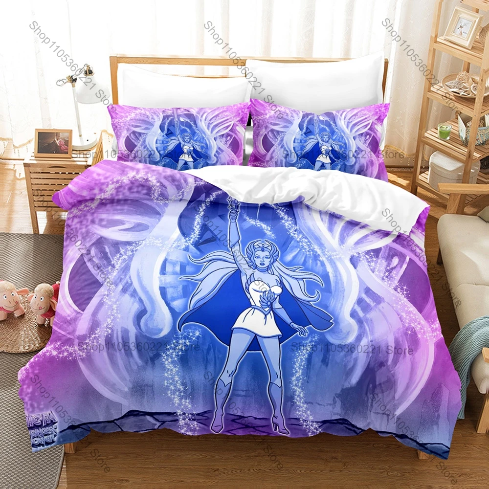 

Trendy She Ra Printed Bedding Set, Duvet Cover plus 2 Pillowcases, Magic Adventure Style Soft Microfiber Home Textiles