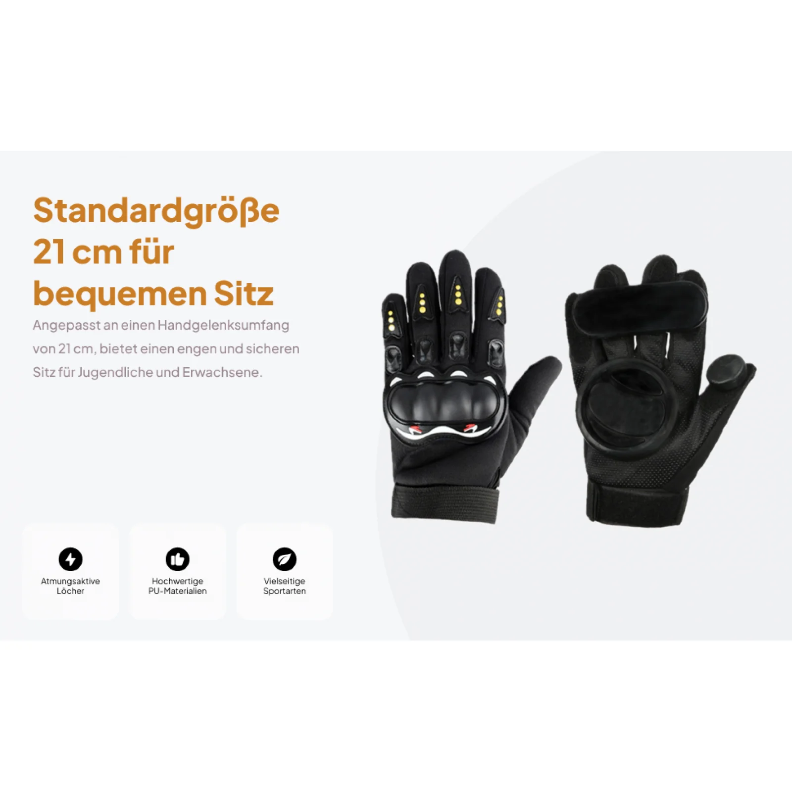 Outdoor Sports Protection Hand Palm Armguard PU Material Glove for Skateboard Slide and Longboard Skating Gear