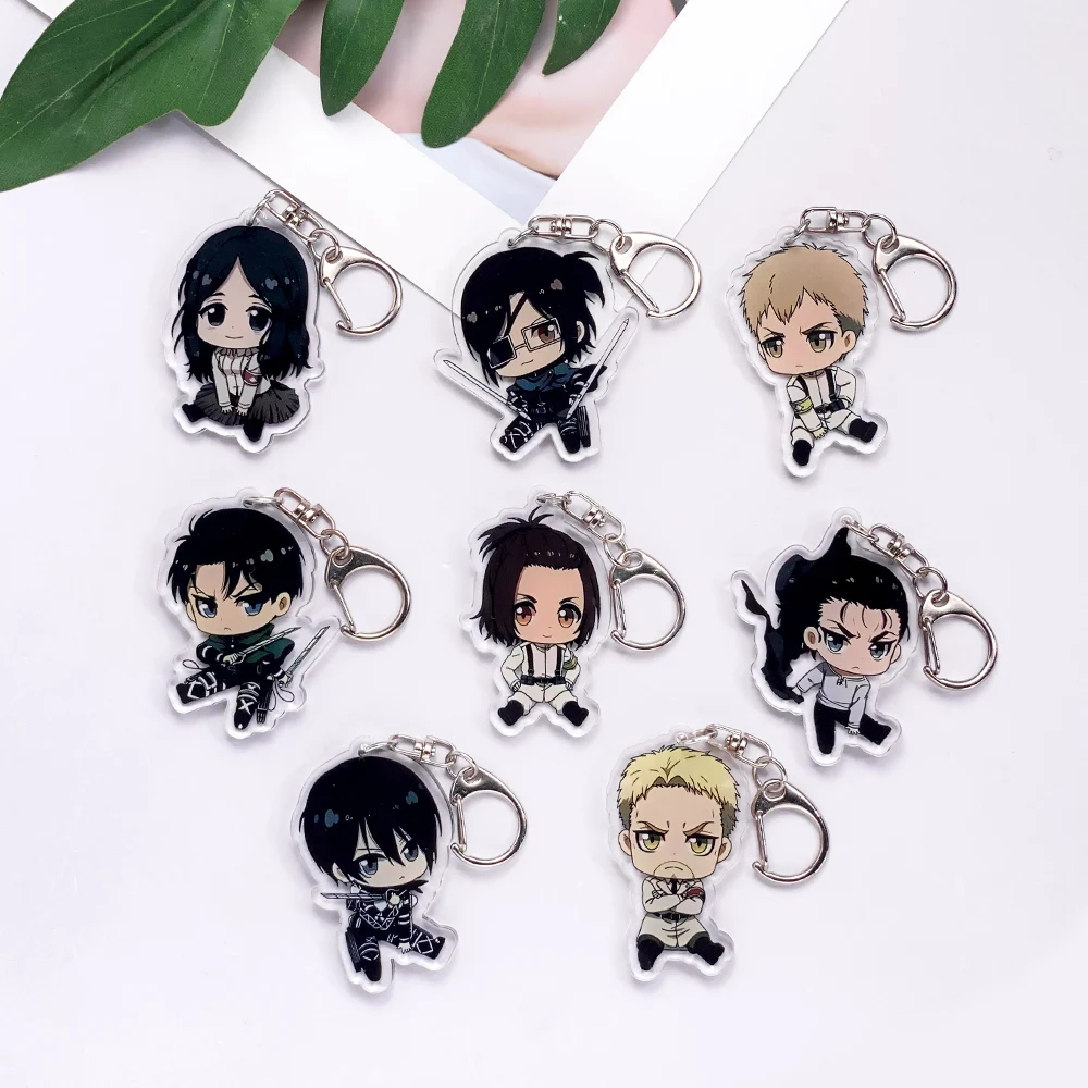 Милый-брелок-в-стиле-аниме-«Атака-Титанов»-аксессуары-акриловая-автомобильная-сумка-очаровательный-классический-рюкзак-подвеска-креативный-брелок-для-ключей-подарки-для-фанатов