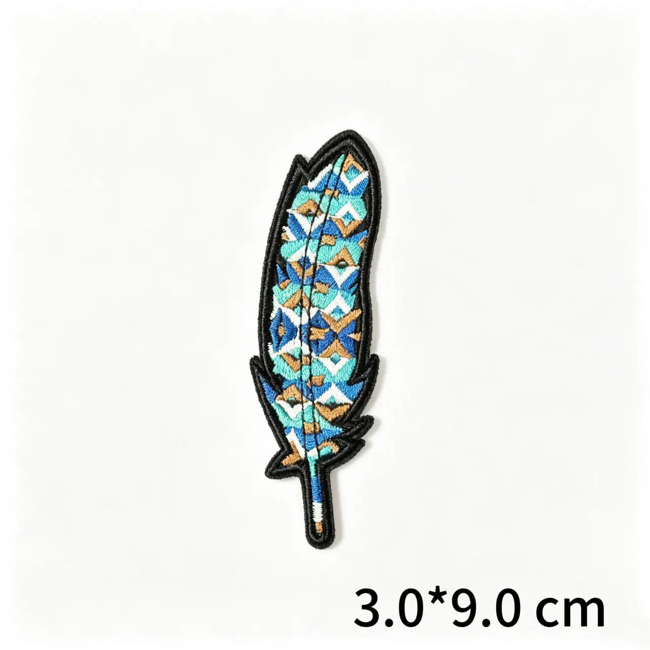 Boho Ethnic Feather Embroidery Patches 4pcs Vintage Geometric Iron-on Patches for Clothes Backpack DIY Craft Decor
