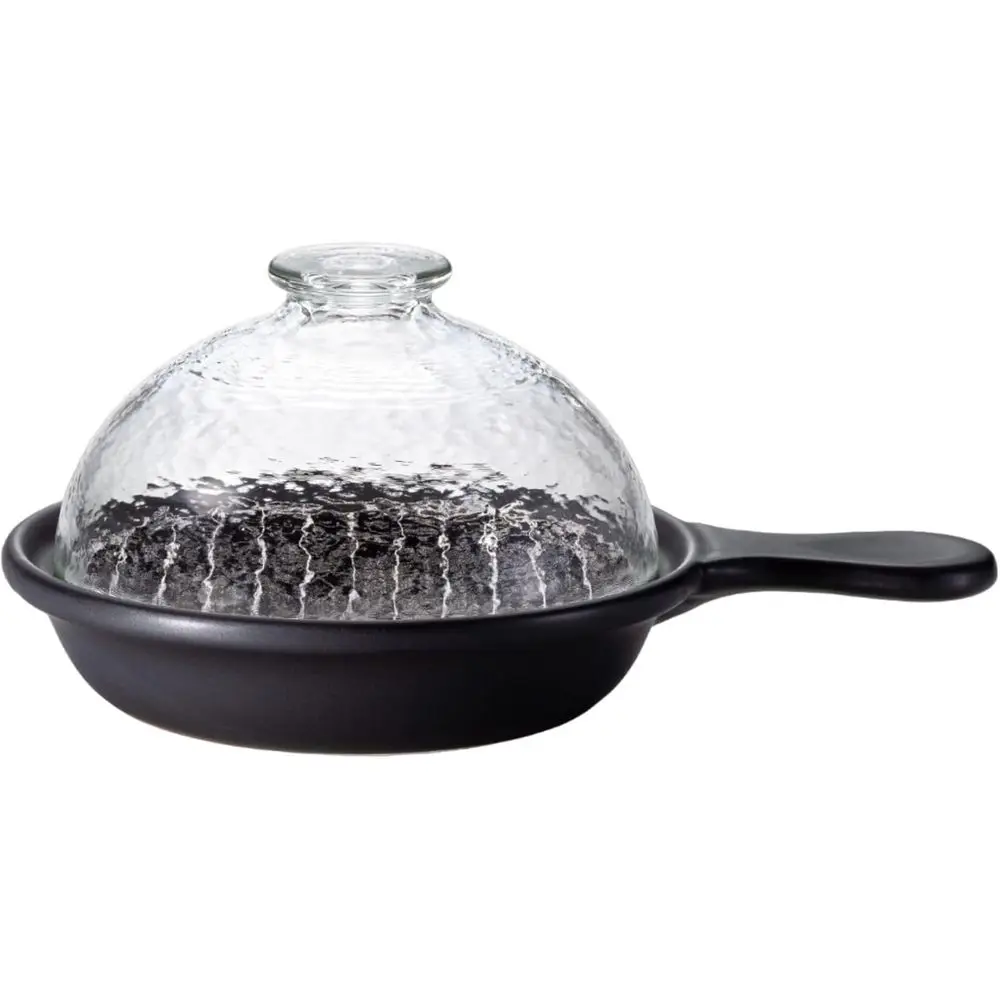 

Japanese Donabe Smoke Cooker with Side Handle - Glass Dome Lid - Includes Wood Chips and Wire Mesh - Made in Japan