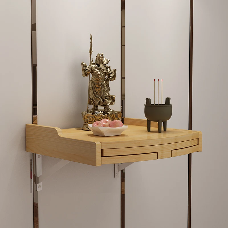 

Solid Wood Buddhist Shrine Cabinet Handcrafted Ancestor Worship Altar for Guanyin Bodhisattva