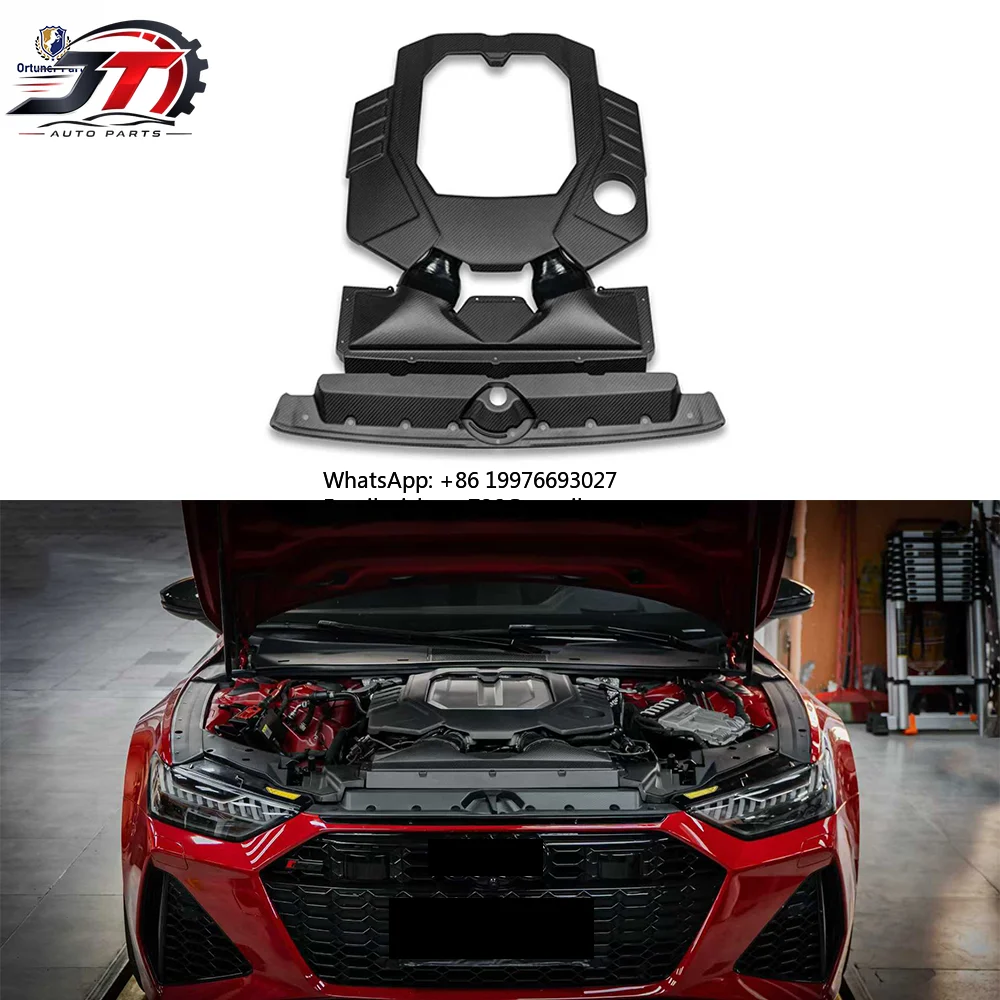 JT More Power Intake Pipe Kits Carbon Fiber Engine Hood Water tank Cover Intake Part for for audi RS6 RS7 C8