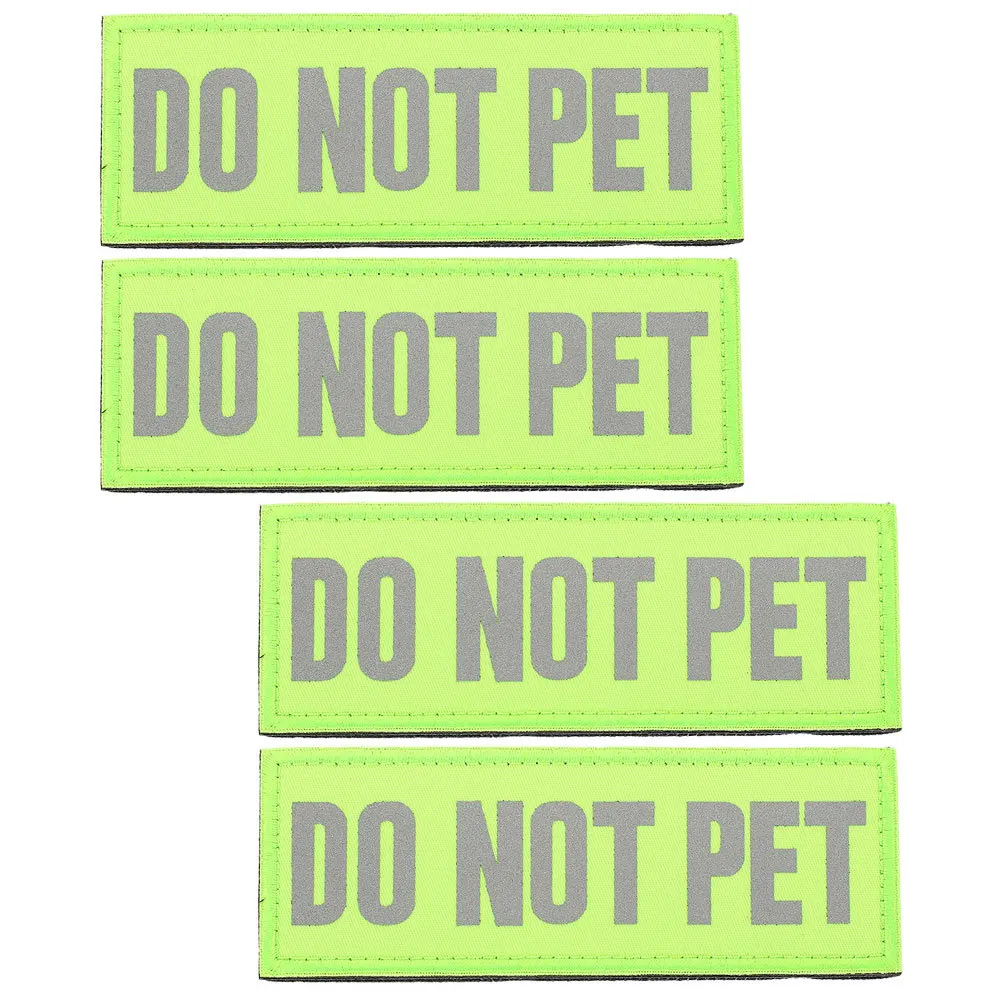 

4pcs Reflective Dog Harness Patches Service Dog Patch For Night Walking Pet Accessories Puppy Harness Supplies Wear Resistant