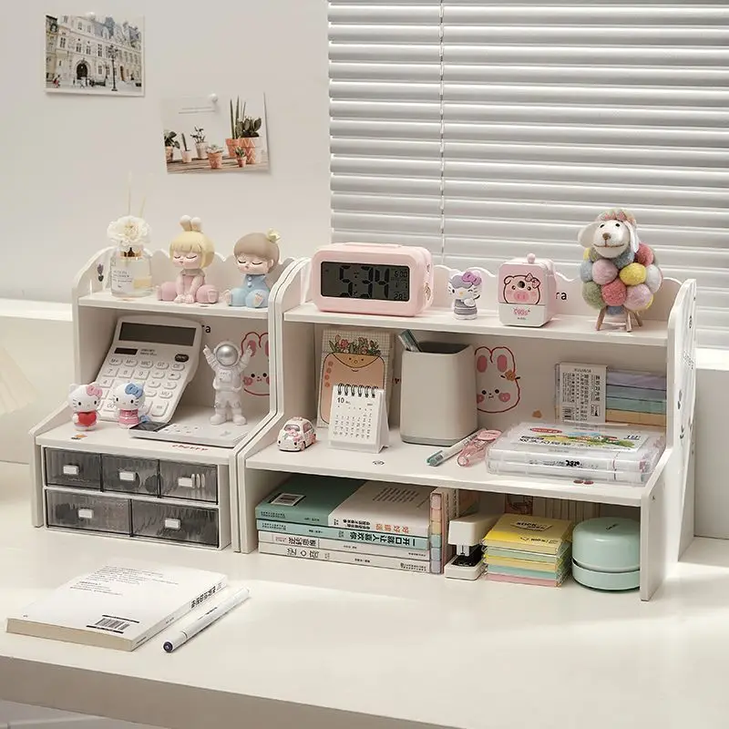 Dual Layer Sundries Storage Rack Dinnerware Display Racks Standing Type Office Storage Holder Cleaning Tool Holders