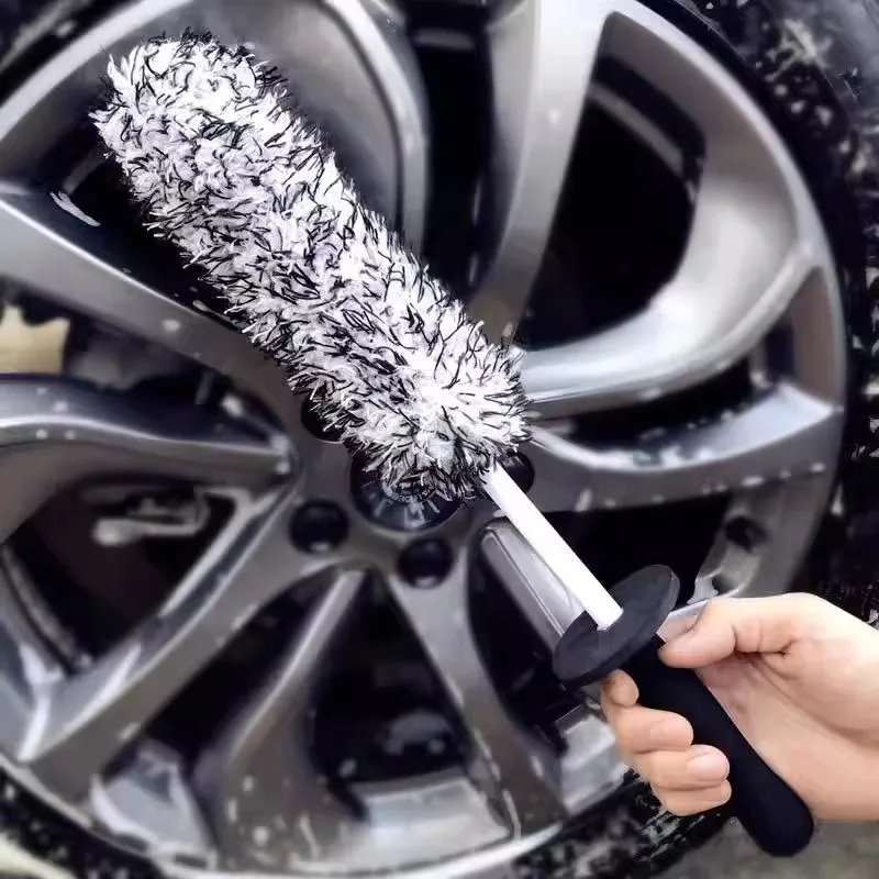 Car Wash Super Brush Microfiber Premium Wheels Brush Non-Slip Handle Easy To Cleaning Rims Spokes Wheel Barrel Car Accessories