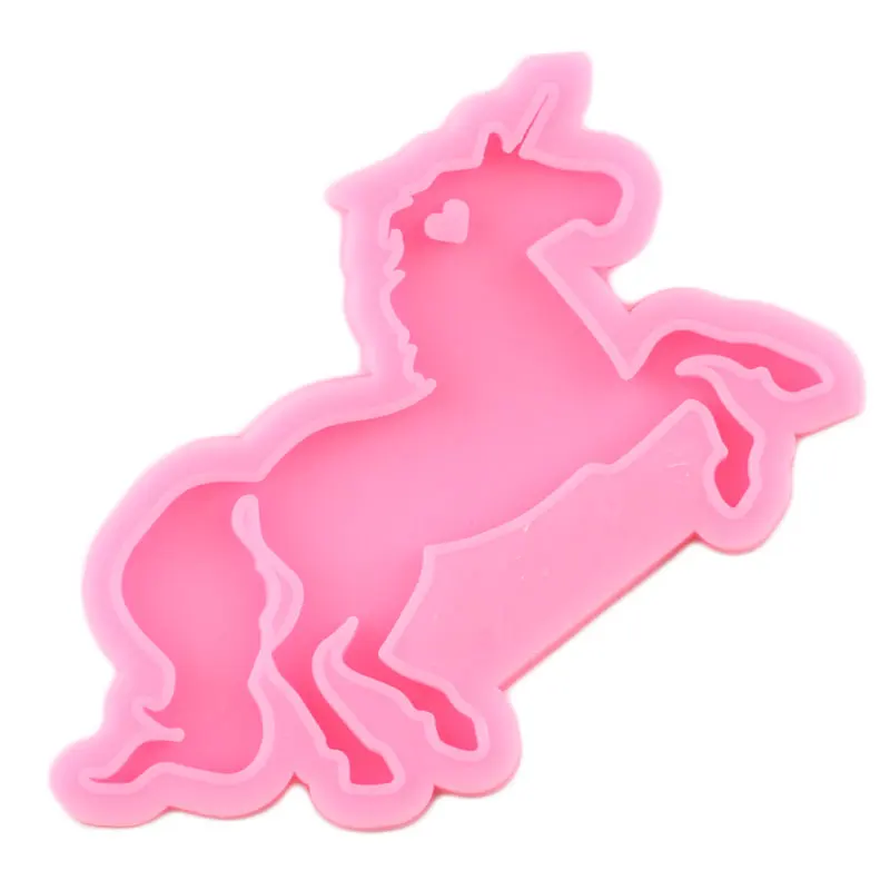 Shiny Glossy Pegasus Unicorn Silicone Mold Craft Custom Keychain Molds Fashion Jewelry Handmade Polymer Clay Mould