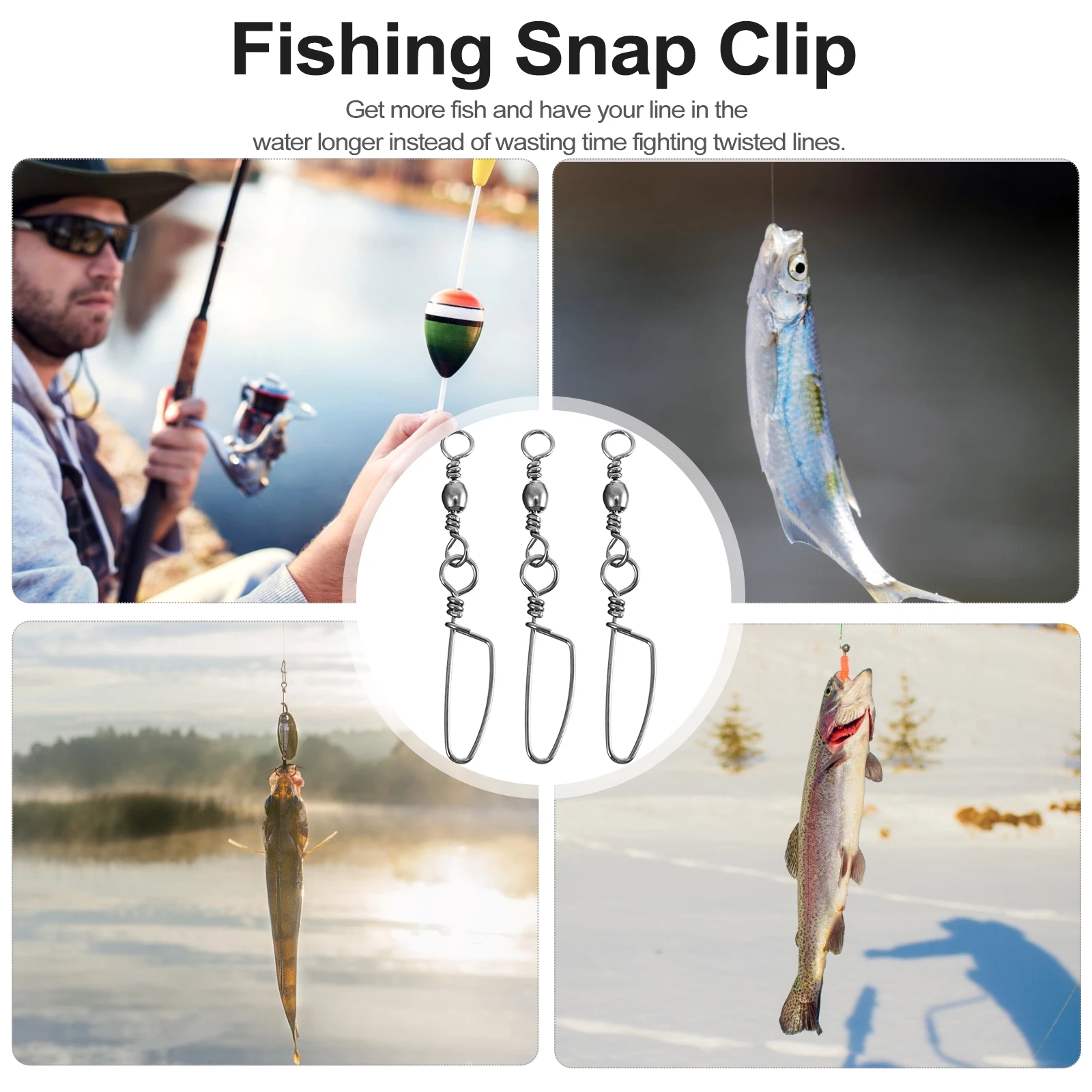 

40pcs High-Strength Saltwater Fishing Ball Bearing Swivels Snap For Trolling Jigging Offshore Bass Freshwater