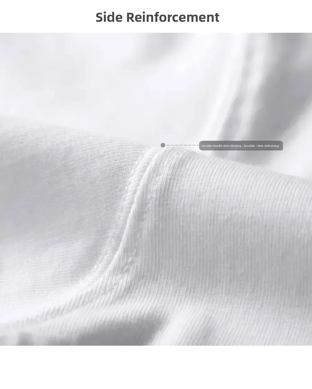 Weißes, schweres 400g reines Baumwoll-Langarm-T-Shirt, Unisex Basic Loose Inner Wear Base Layer Shirt für Männer und Frauen. – Detail 19