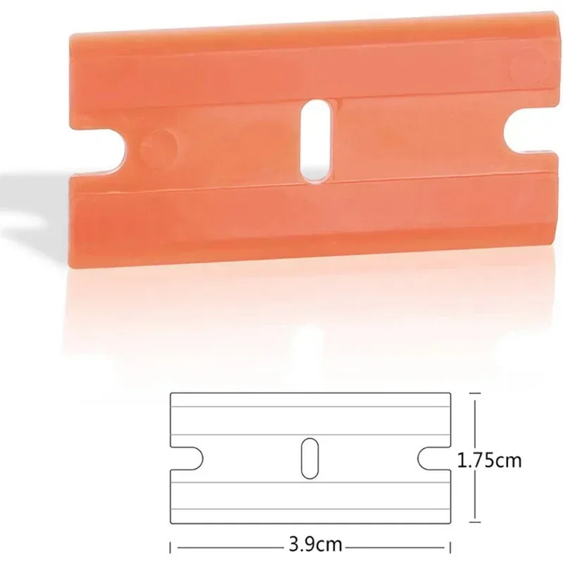 100 Pieces Two Cutting Plastic Razor Blade Label Clean Razor Glue Remover Window Glass Clean Scraper Car Wrap Sticker Squeegee