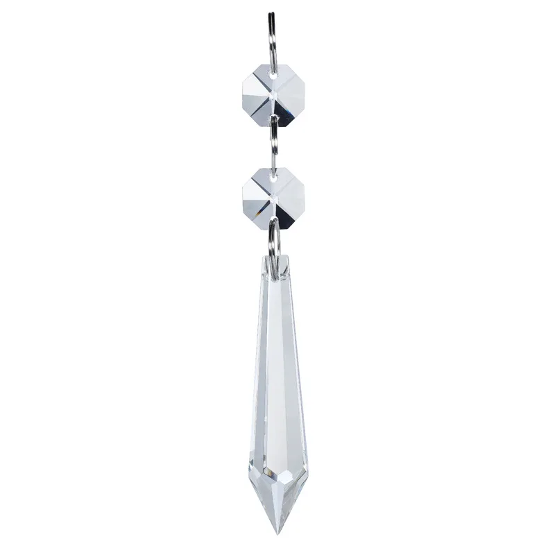 

10pcs K9 Crystal Chandelier Prisms Parts Pendant Faceted Glass 38mm Icicle Drops for Chandelier Lamp Cake Topper Decoration