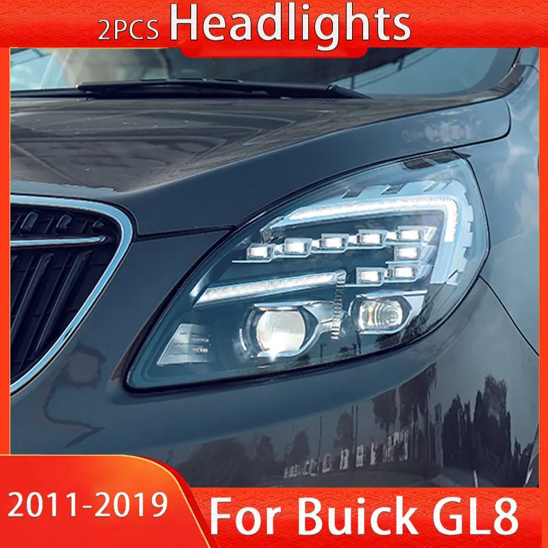 

Car Styling For Buick GL8 2011-2019 Headlights Plug and Play with LED DRL Dynamic Turn Projector Head Lamps