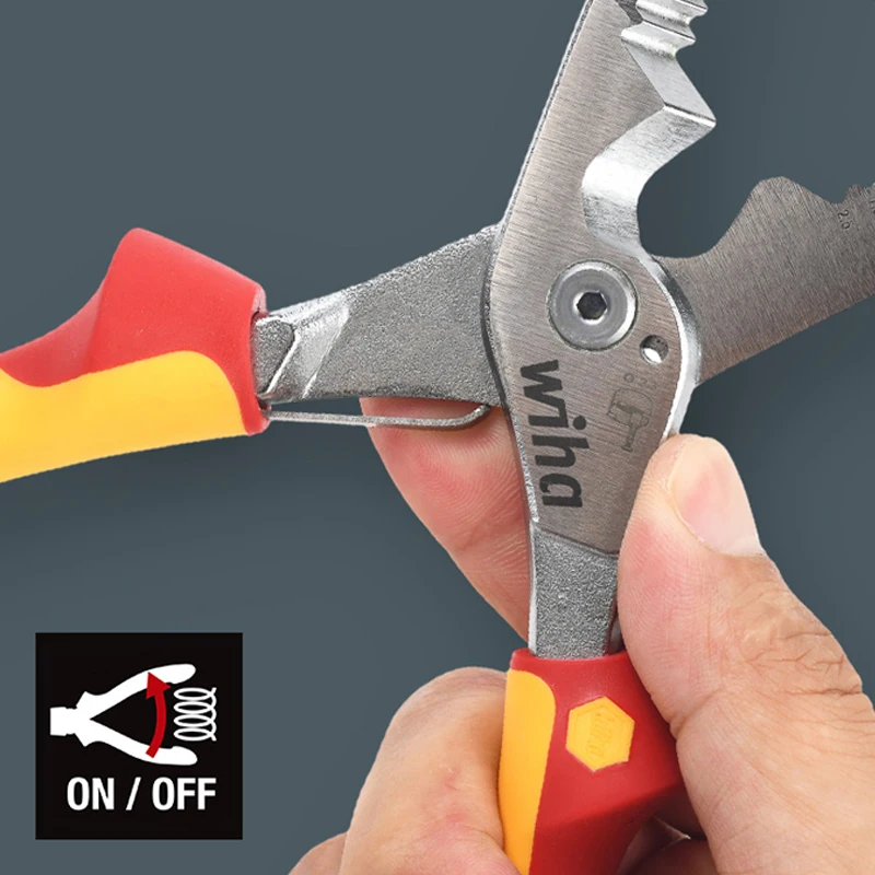 WIHA 8 in 1 Insulated Pliers 1000V VDE Snip Nose Wire Stripping plier Multifunctional Plier Electrician hand Tool 45489