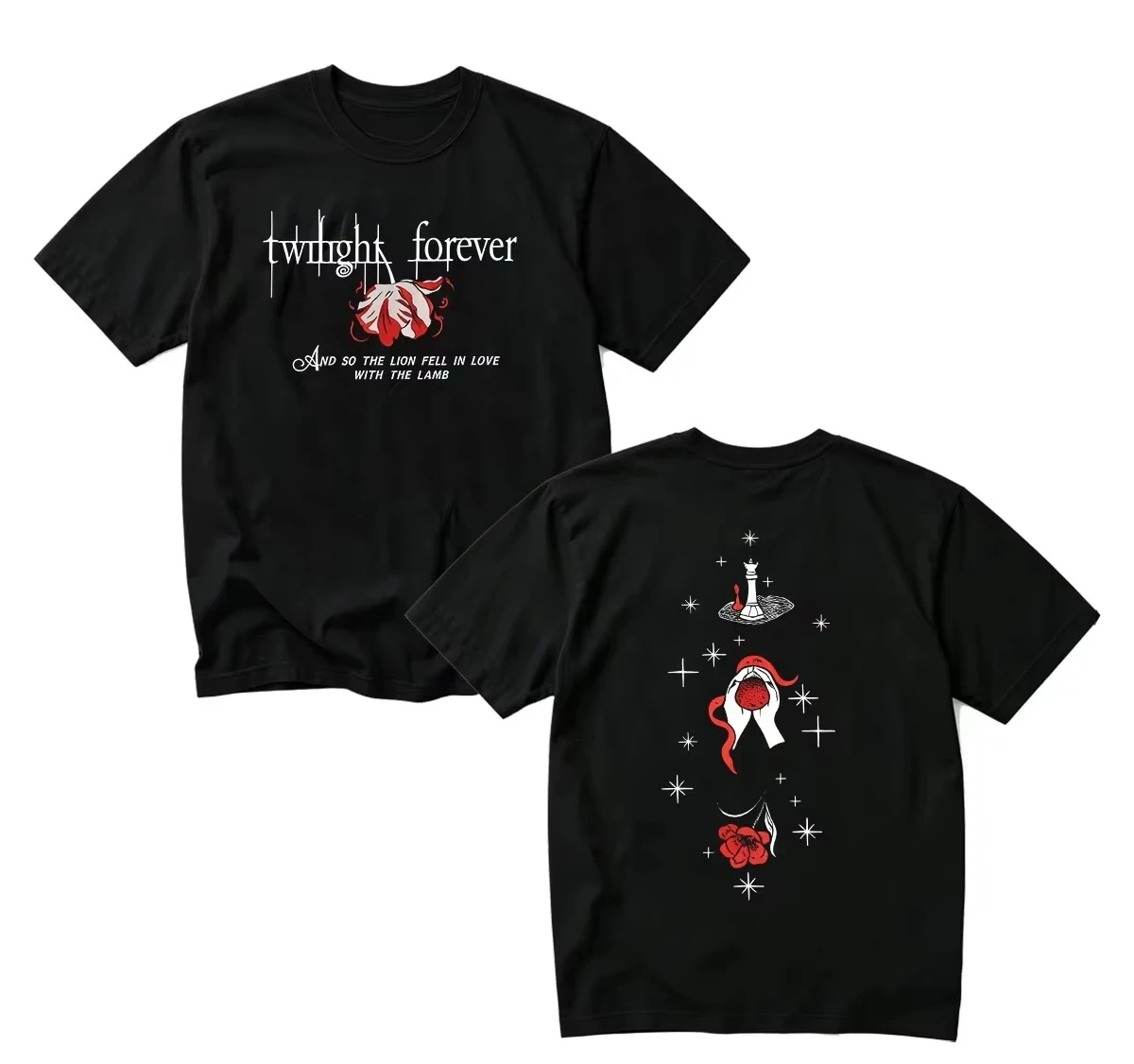 2026 Hot Selling Movie Twilight Fan Print Unisex Harajuku Gothic Fashion Loose Pure Women And Men T-Shirt