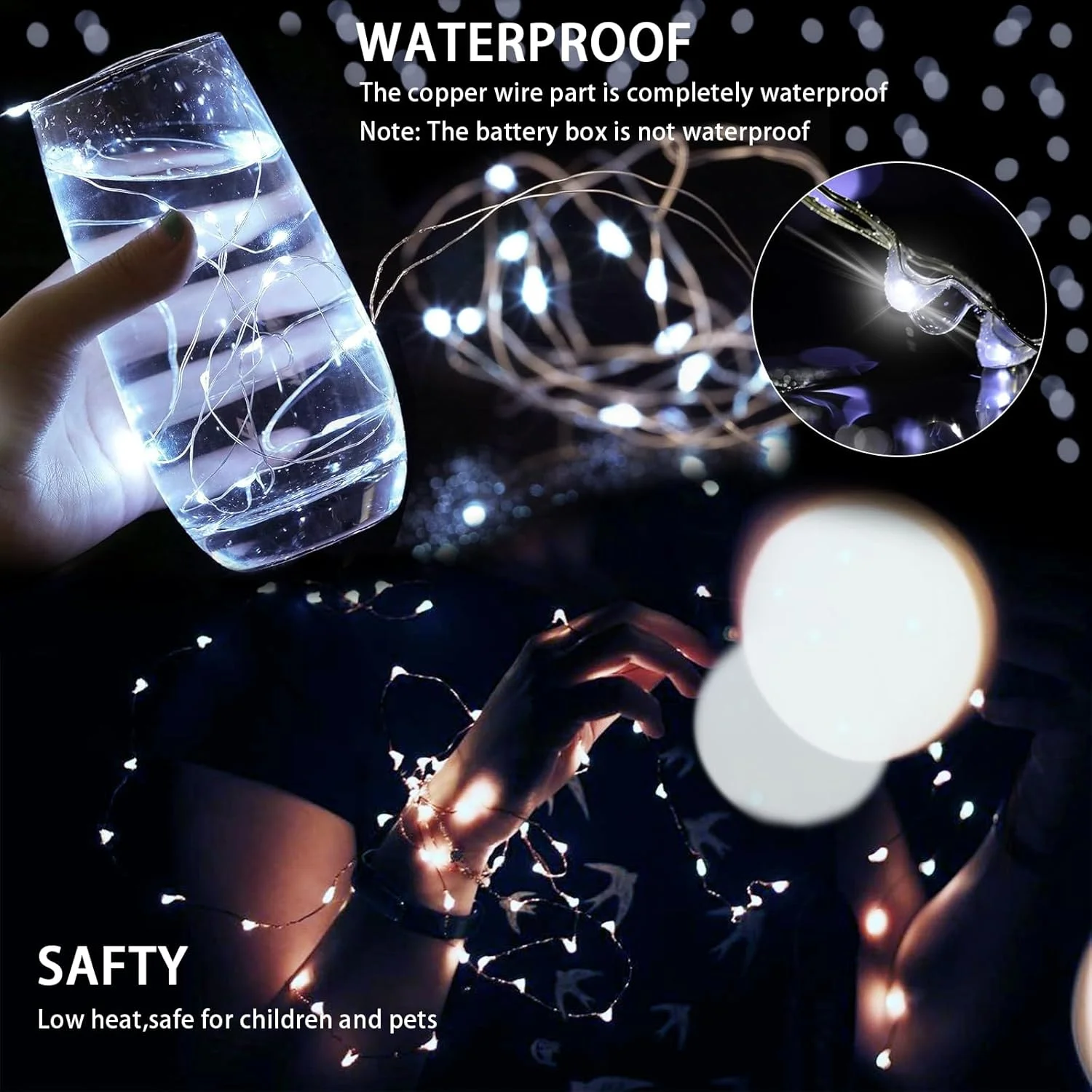 10 Packs 1/2/3M Mini String Lights Silver Wire Firefly Starlight Suitable For Wedding Party Easter Bedroom Valentine'S Day Decor