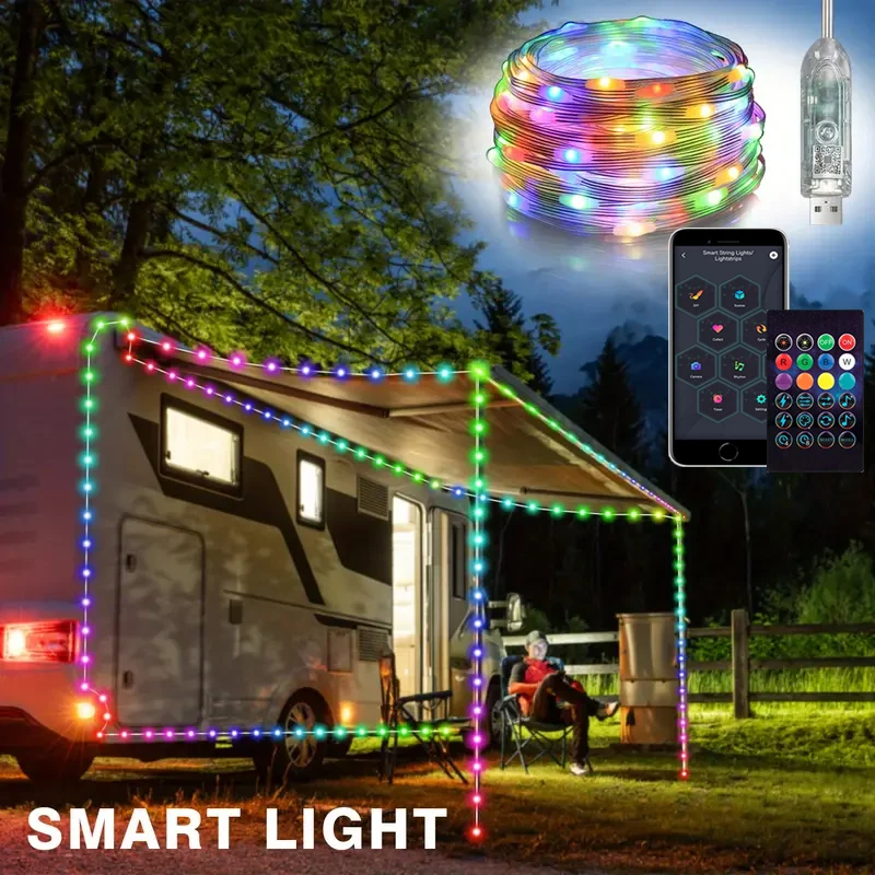 USB LED سلسلة أضواء النحاس الفضة سلك جارلاند ضوء 2-30 متر أضواء الجنية مقاوم للماء لعيد الميلاد حفل زفاف الديكور #1