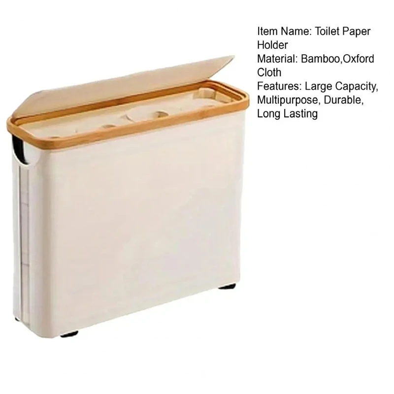 Toilet Paper Storage Basket With Lid Large Capacity Breathable Collapsibles Design Toilet Paper Holder Dispenser