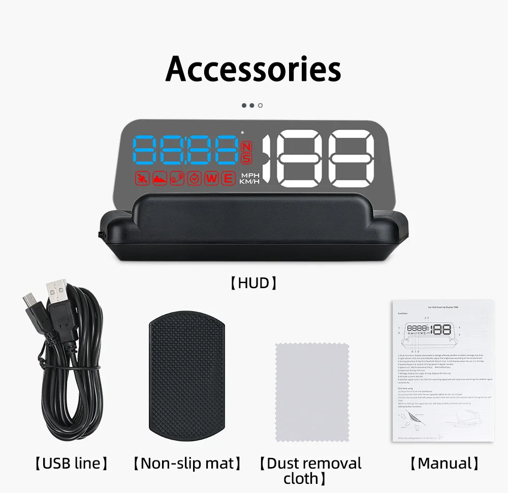 C500/T900,OBD/GPS HUD Auto Head-Up Display EOBD Windshield Car Speedometer Projector Digital Accessories For All Car view 3