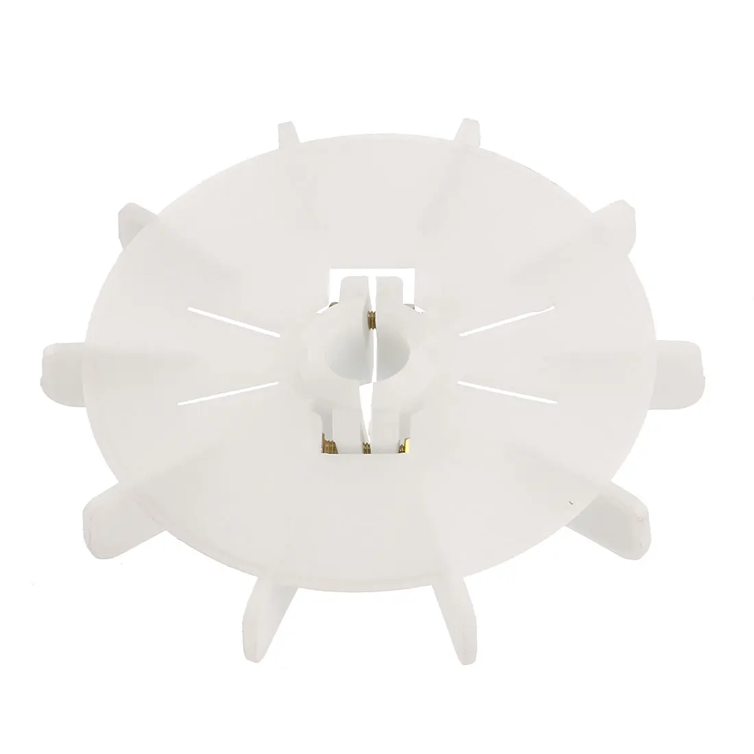 1Pcs 158*19mm Motor Fan Blade Round Shaft Replacement White Plastic 10 Impeller Motor Fan Vane for Heat Dissipation Water Pump