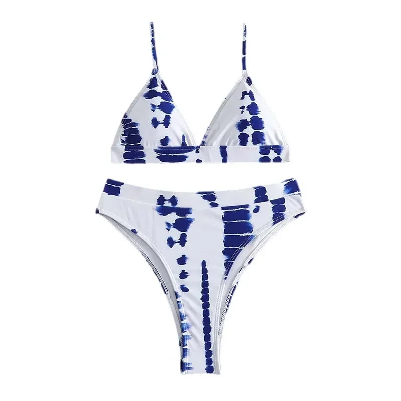 Vrouwen Sexy Tie Dye Bikini Set Push Up Badpakken Badmode Zwembad Hoge Taille Badpak Twee Stukken Zwempak Beachwear Biquini