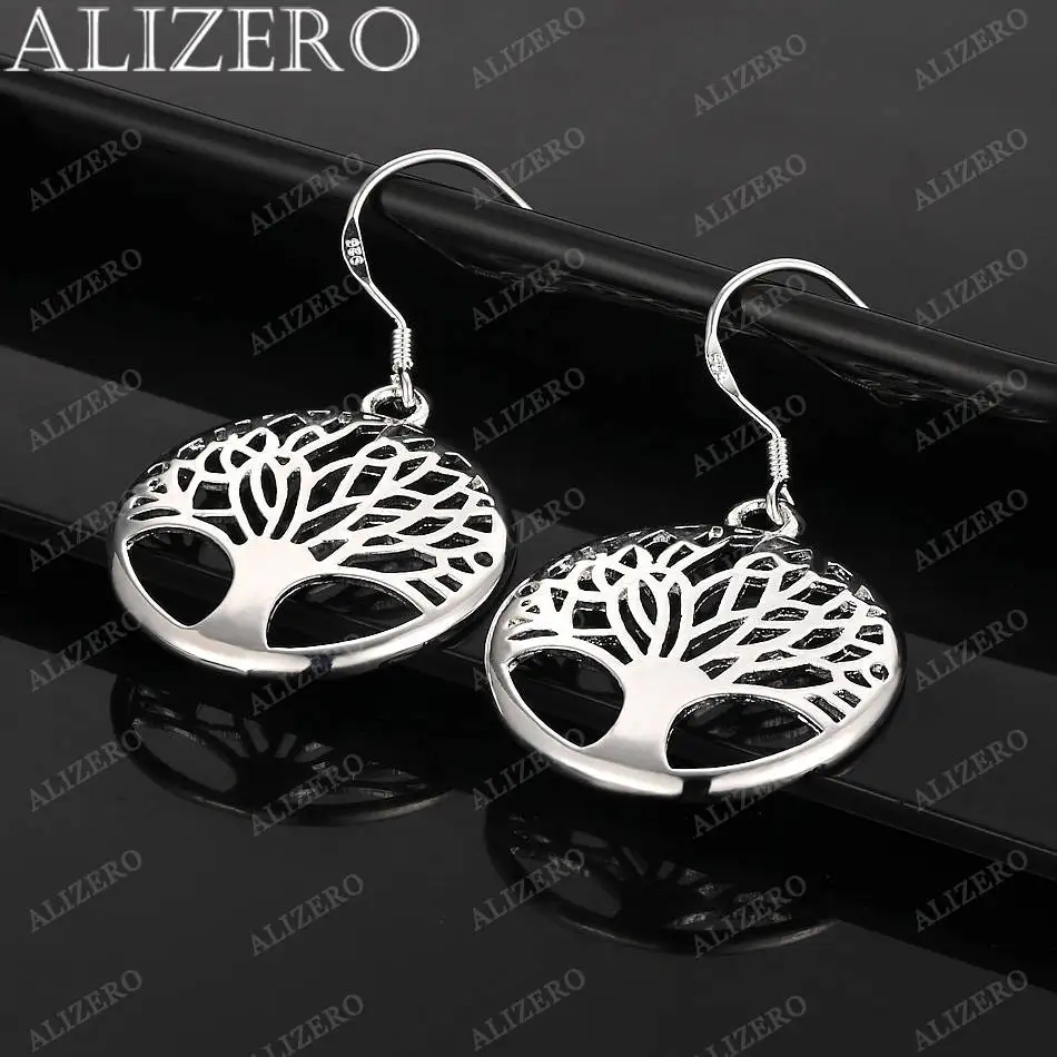 

Серьги из стерлингового серебра 925 пробы, плоские, полые, в форме дерева, для женщин, модные украшения для вечеринок и повседневной носки