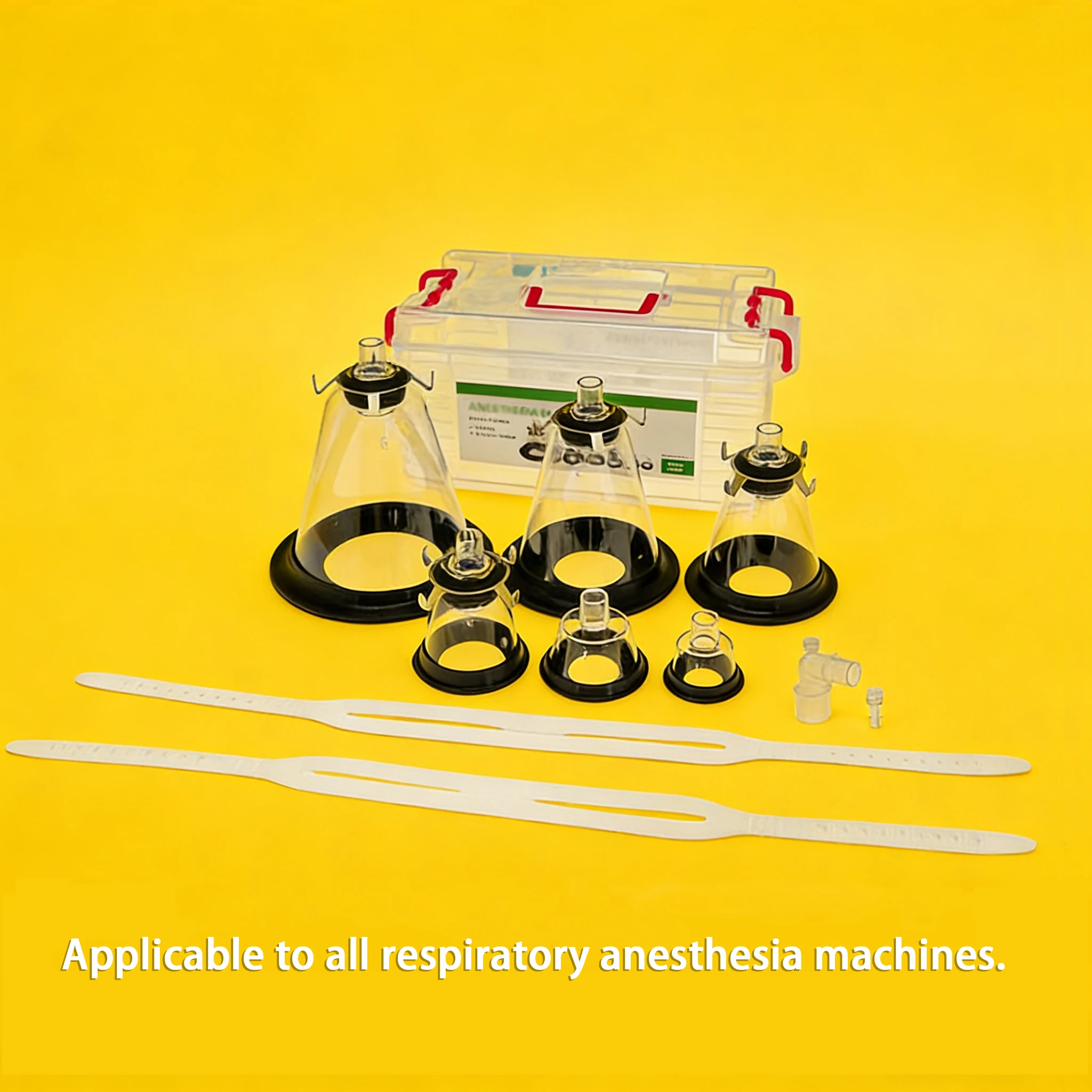 

Inhalation Veterinary Anesthesia Mask Stainless Ring Oxygen Mask Soft Face Mask With Silicone Neck Strap And Connector Presdts