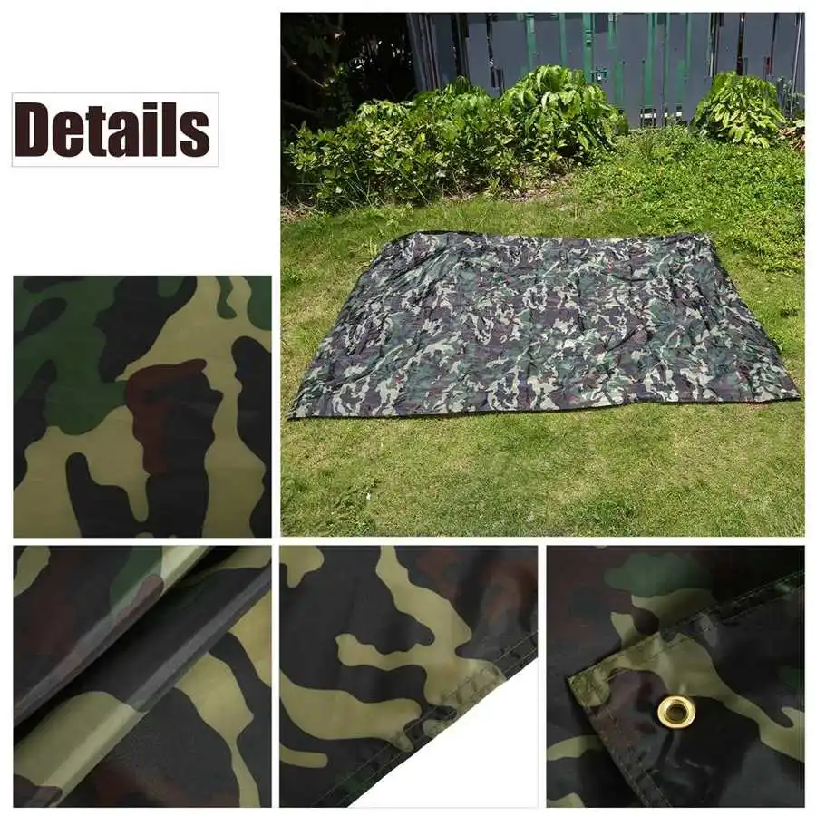 Outdoor Camping Tent Sun Shelter Simple Tent Camping Mat Ground Mat Camouflage Tent Outdoor Sun Shade Awning