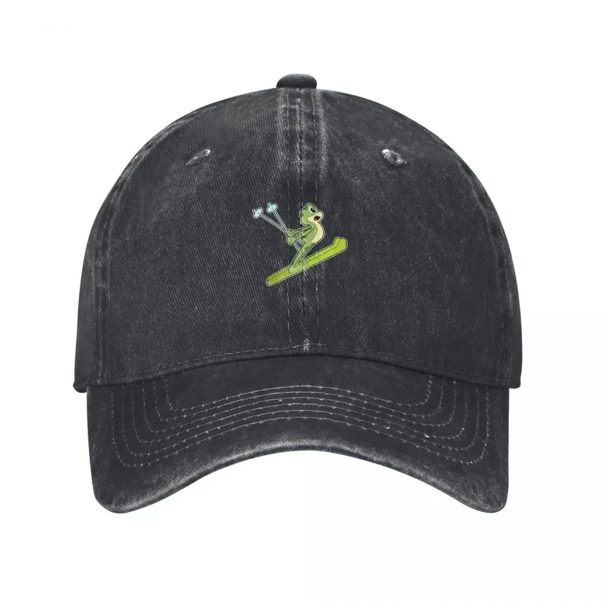 Frog as Ski jumper with Ski Baseball Cap Sports Cap Anime foam party Hat Beach Women's 2025 Men's