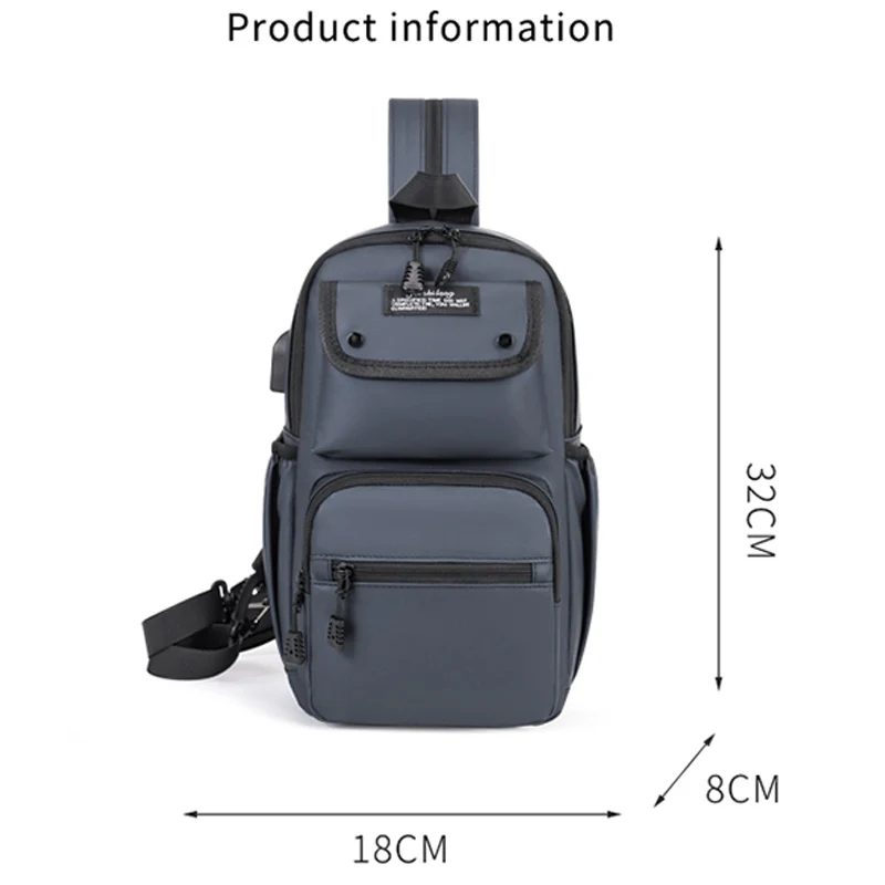 Fashion Men's Chest Bag Waist Packs High Quality Oxford Crossbody Bag Chest Pack Multi Functional Men's Handbag Shoulder Bag Sac