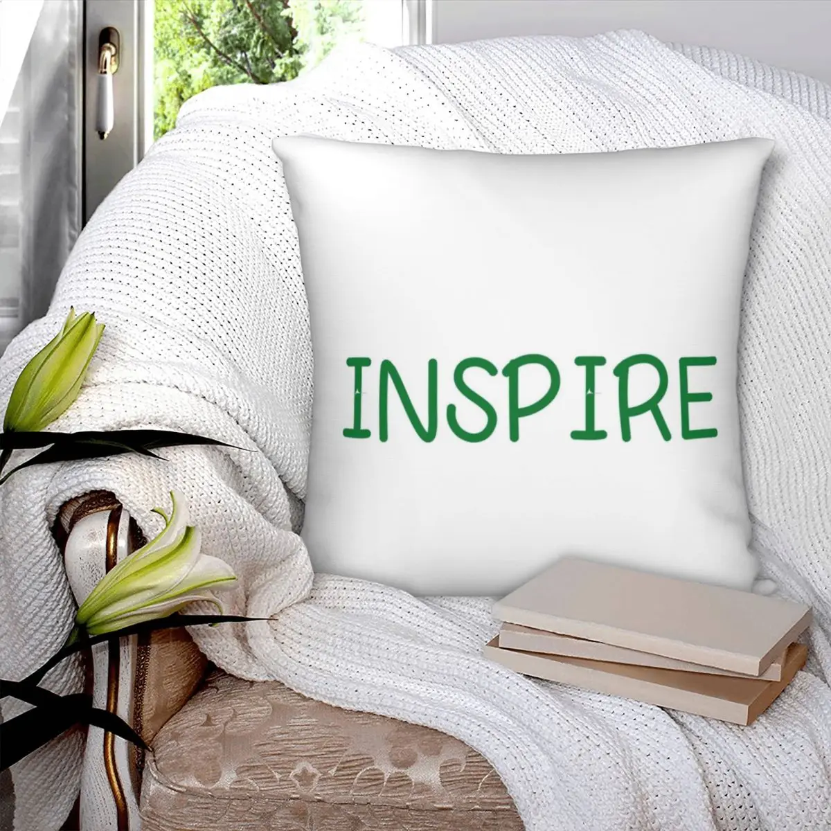 Inspire Square Pillowcase Polyester Pillow Cover Velvet Cushion Decor Comfort Throw Pillow For Home Living Room