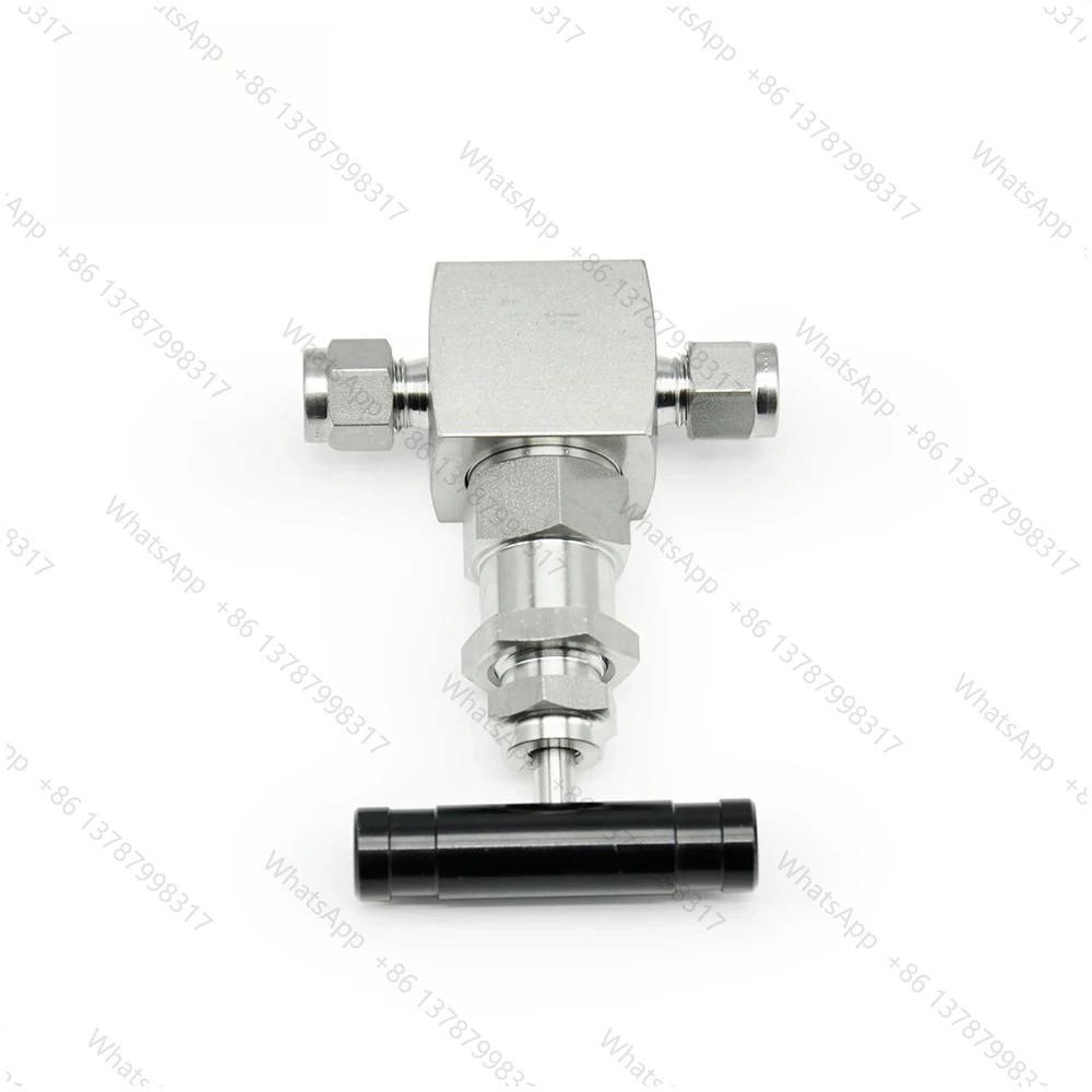 High Pressure 6000PSI Stainless Steel Needle Valve 2Way Adjustable Flow for Gas Compression Connection