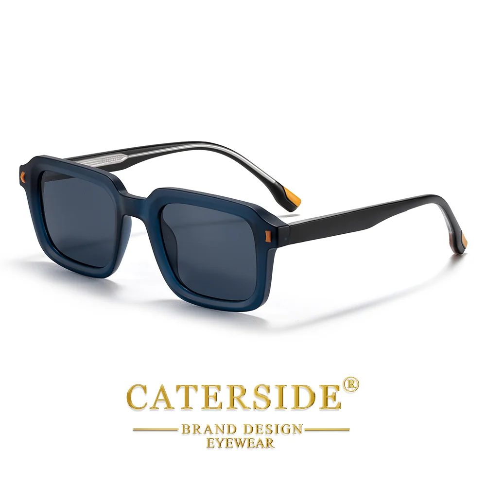 CATERSIDE แว่นตากันแดดผู้ชายกลางแจ้ง TR90 กรอบสี่เหลี่ยมออกแบบเฉพาะบุคคลซันนี่เกลอสผู้หญิงท่องเที่ยวกีฬาแว่นตาครีมกันแดด UV400