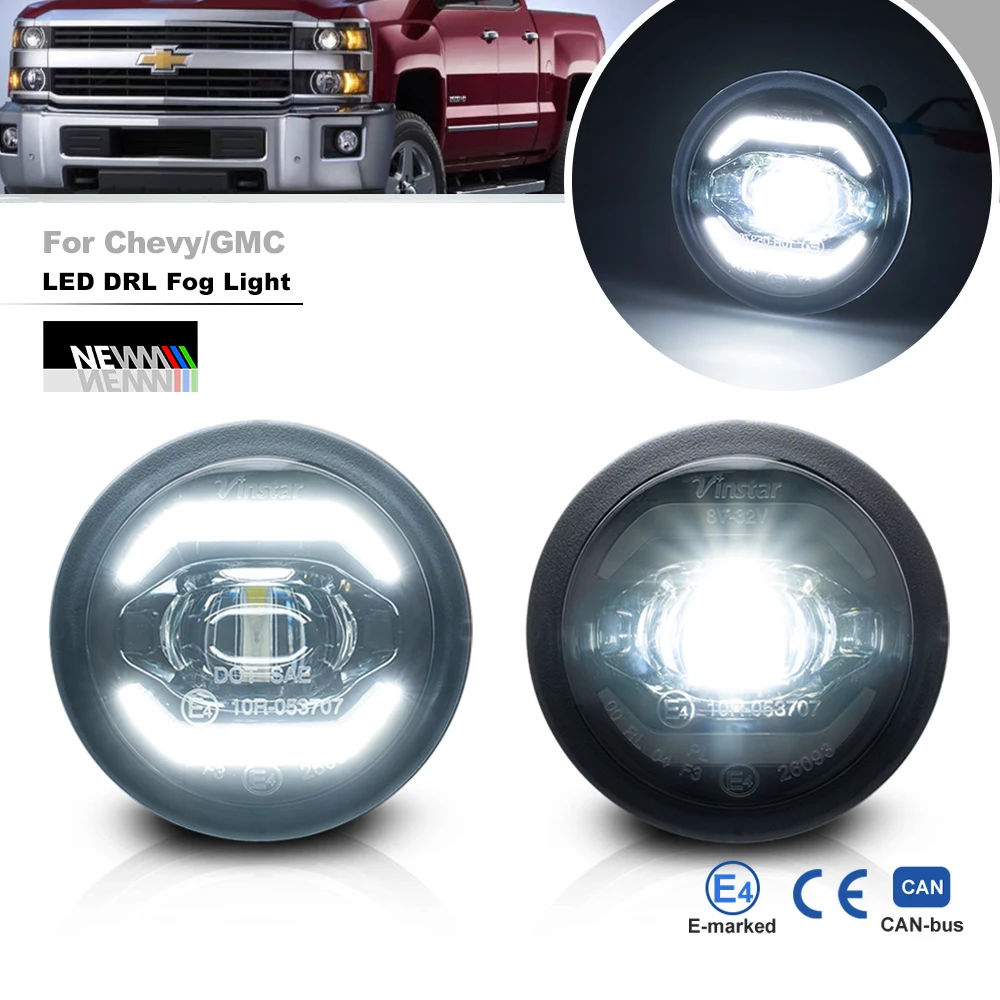 

LED Driving Fog Light DRL Daytime Running Daylights For 2015-2019 Chevy Silverado GMC Sierra 2500HD 3500HD 2014 2015 Sierra 1500