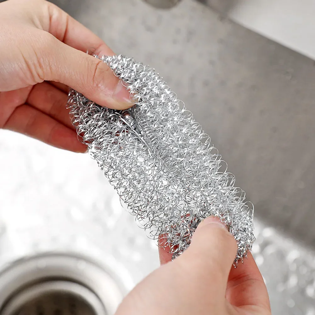 Stainless Steel Kitchen Scourer Balls Metal Sponge For Washing Pots And Pans Household Goods Cookware Cleanup Item Sink Scrubber