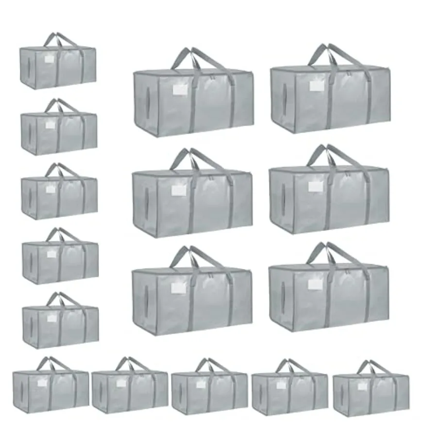 

1 Pack-Extra Large Heavy Duty Moving Bags - Waterproof Storage Totes with Handles and Zippers Foldable for College Dorm Storage