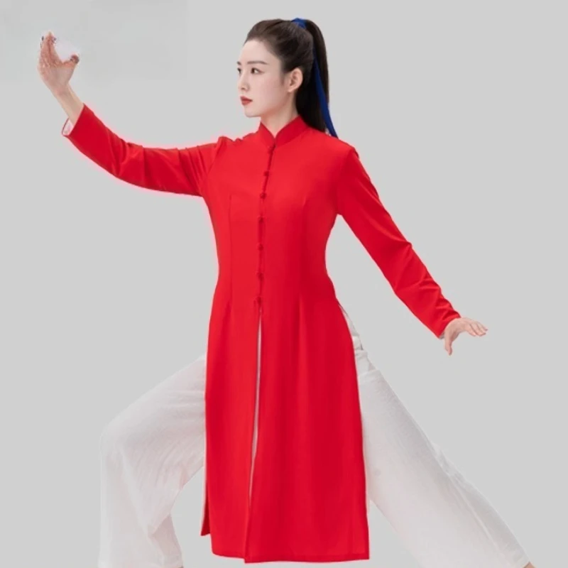 

Wudang Style Tai Chi Robe Long Sleeve Linen Blend Martial Arts Uniform Traditional Chinese Kung Fu Clothing for Men Women