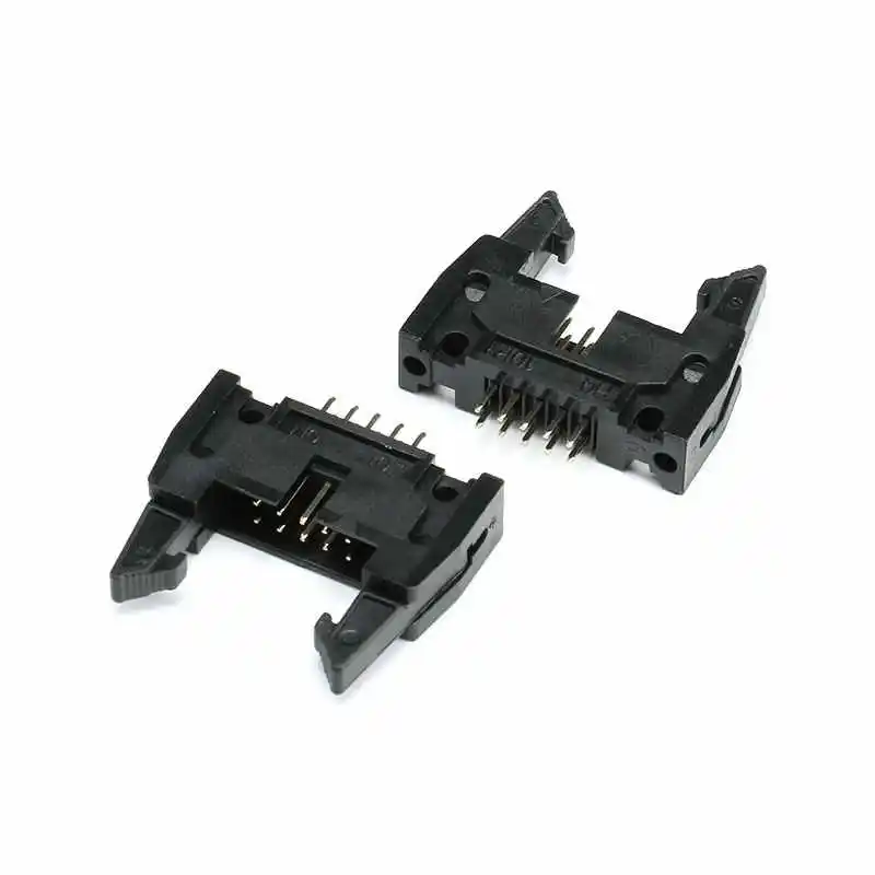 DC3-6/8/10/12/14/16-50P Bent Pin 1.27mm Pitch Simple Horn Socket IDC Connector