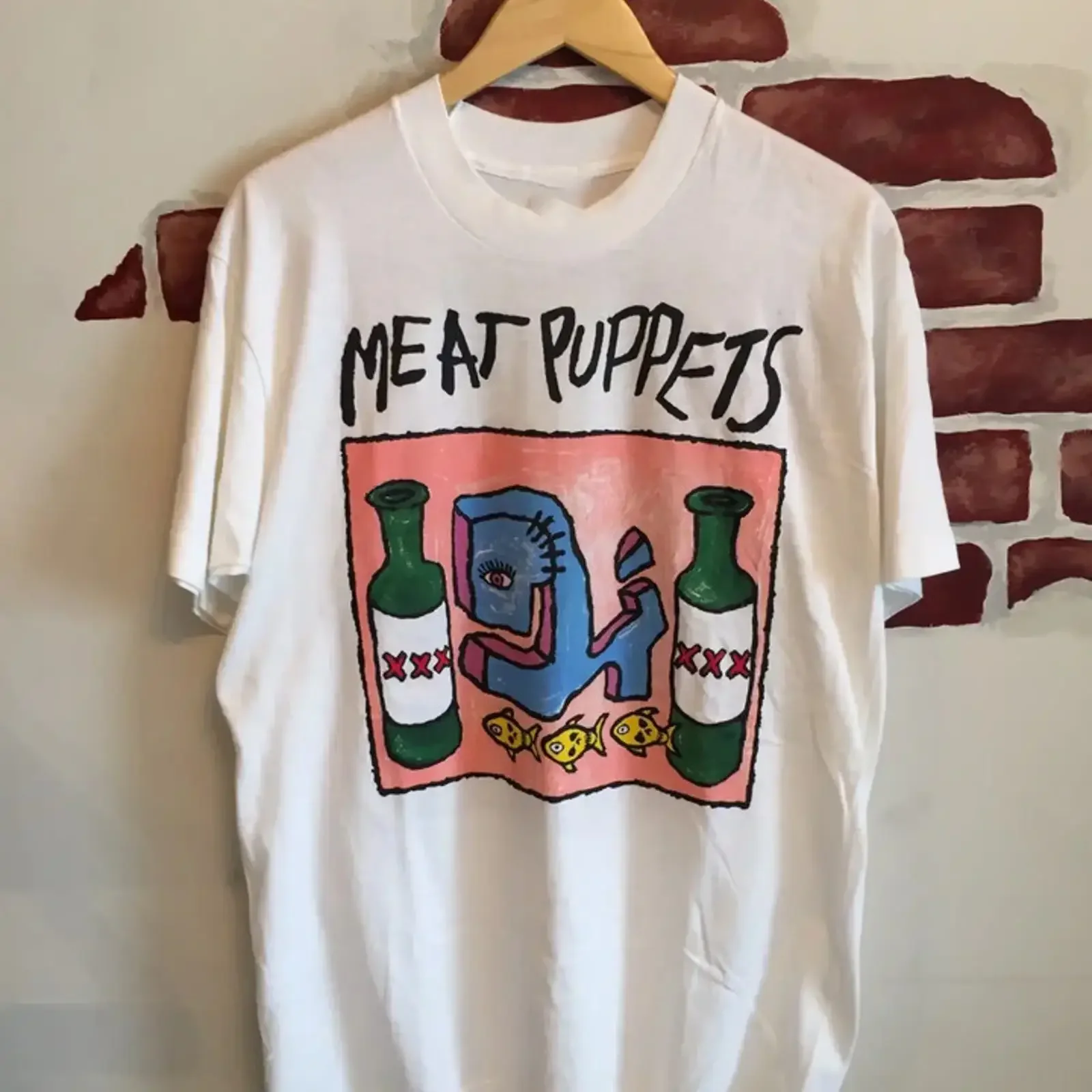 T shirt pupazzi di carne maglietta unisex cotone bianco tutte le taglie vintage Washed Unisex streetwear Soft Slightly