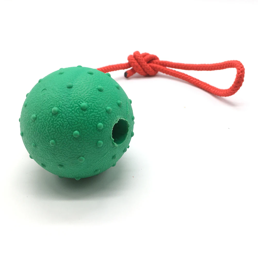 Rubber Ball with Rope Pet Teeth Indestructible Bite Toy Funny Puppy Training Solid Balls Pets Dog Chew Molar Interactive Toys