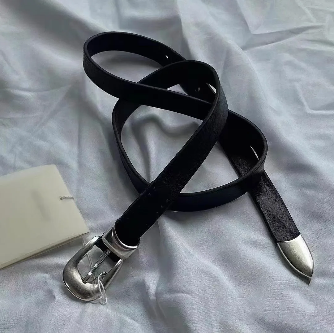 High Street  Our Legac Black Cowhide Vintage Versatile Belt Trendy Brand Men Women Casual Fashion Leather Belt