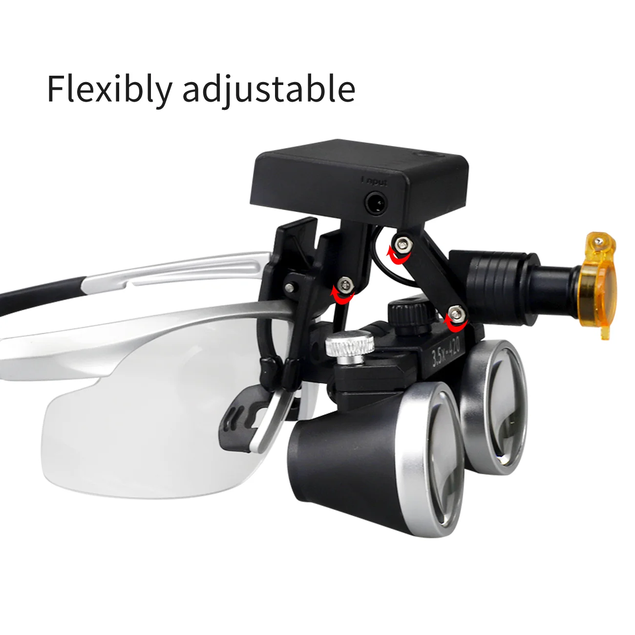 치과 Loupes 2.5/3.5X 돋보기 실험실 의료 확대 쌍안 돋보기 헤드 라이트 전조등 5W 별도로 천 포장