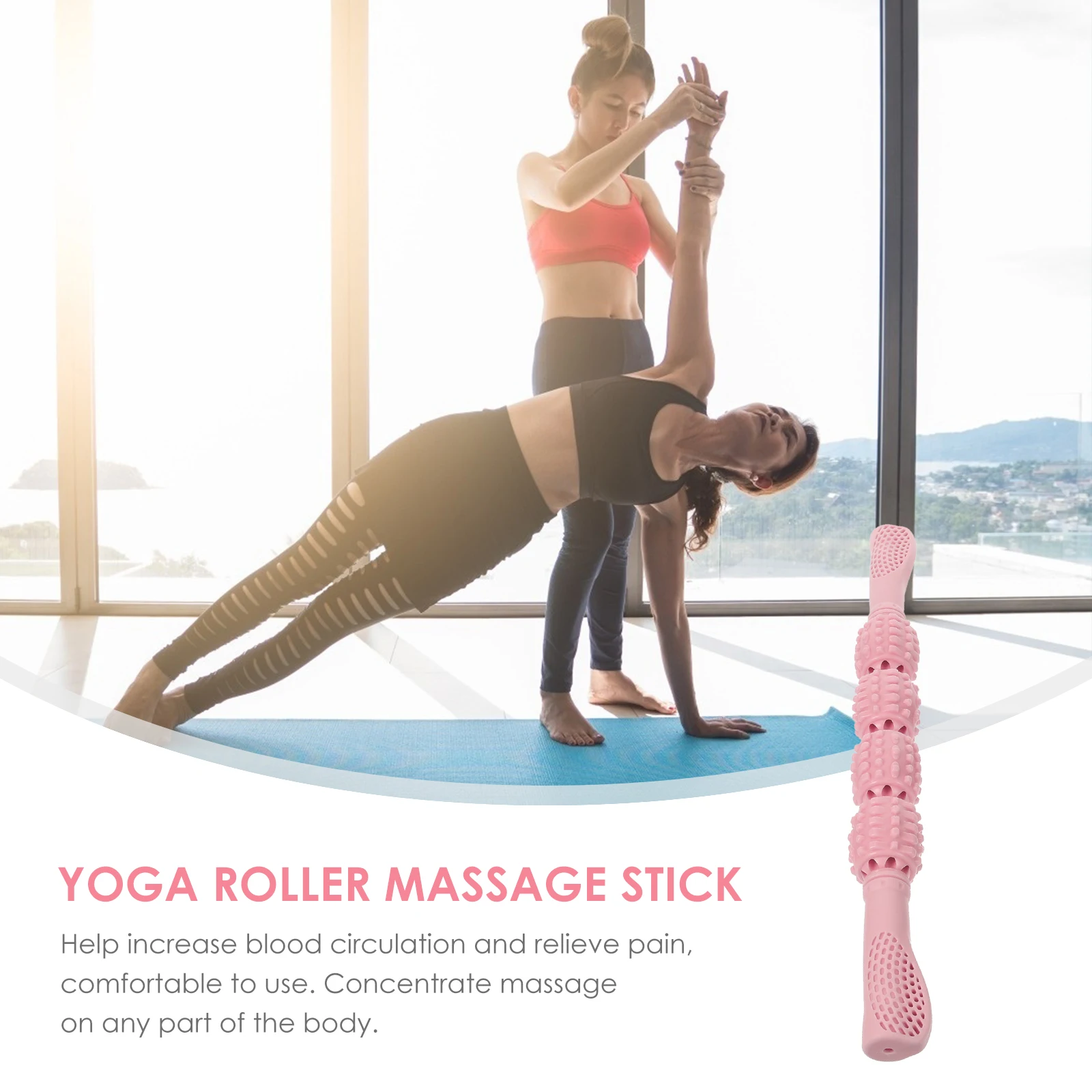 

Leg Massage Stick Body Scroll Wheel Back Yoga Accessories Pp Feet Fitness Durable Operation Circulation Relief Comfort Muscle